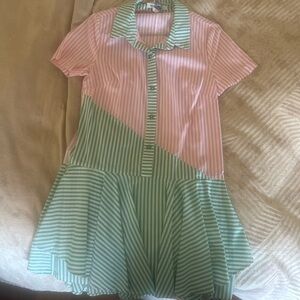 BCBGeneration Striped Pink and Green Mini Dress